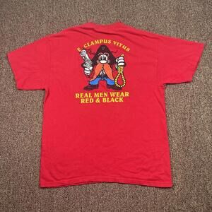 Vintage ECV E Clampus Vitus Real Men Wear Red & Black Shirt Sz L